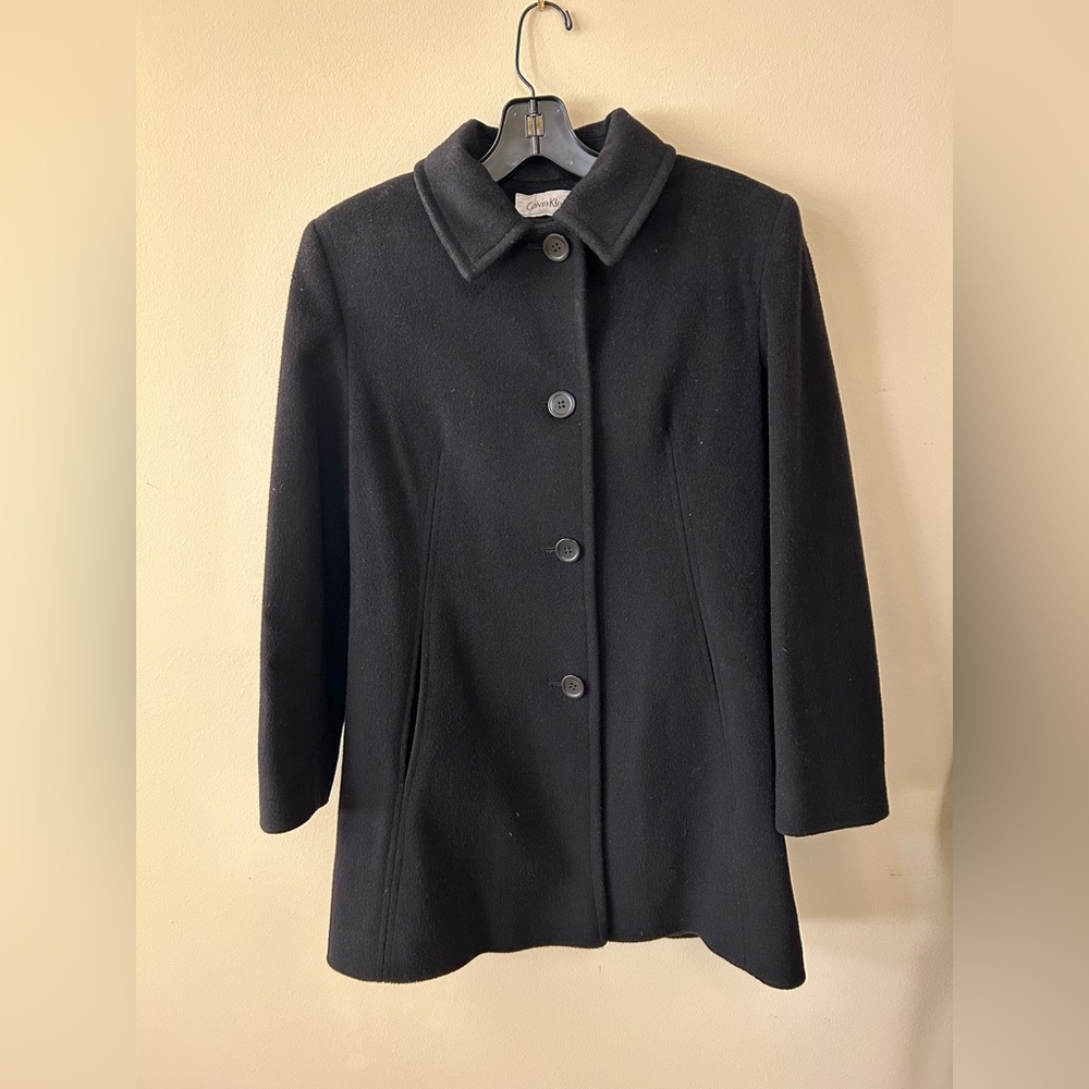 Calvin Klein - Black Merino Wool Coat - 4P